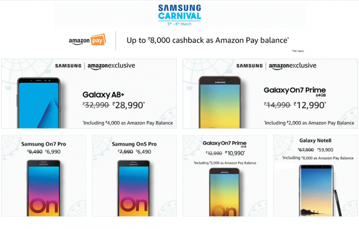 Samsung Carnival Sale on Amazon India Samsung Carnival Sale on Amazon India