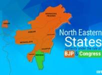 North eastern states of India currently under the rule of BJP and Congress