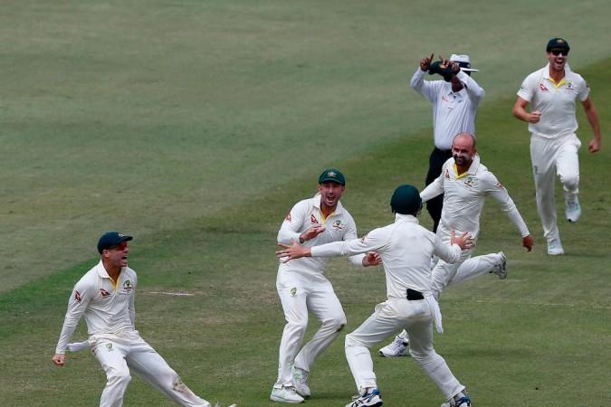David Warner celebrated AB de Villiers' run out with his teammates on Day 4 in Durban. David Warner