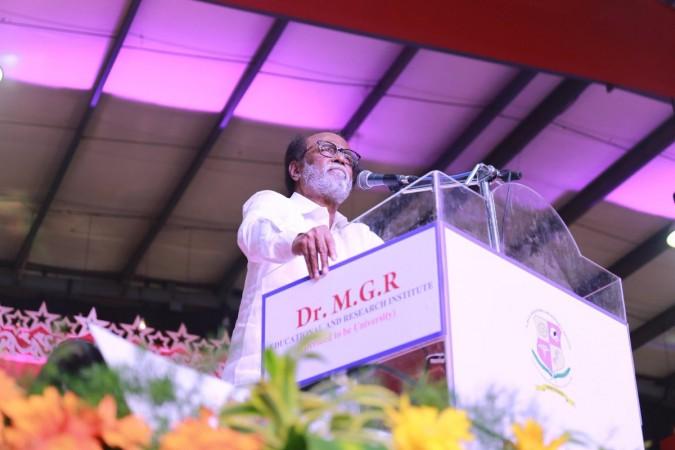 Rajinikanth at ACS Medical College. Rajinikanth