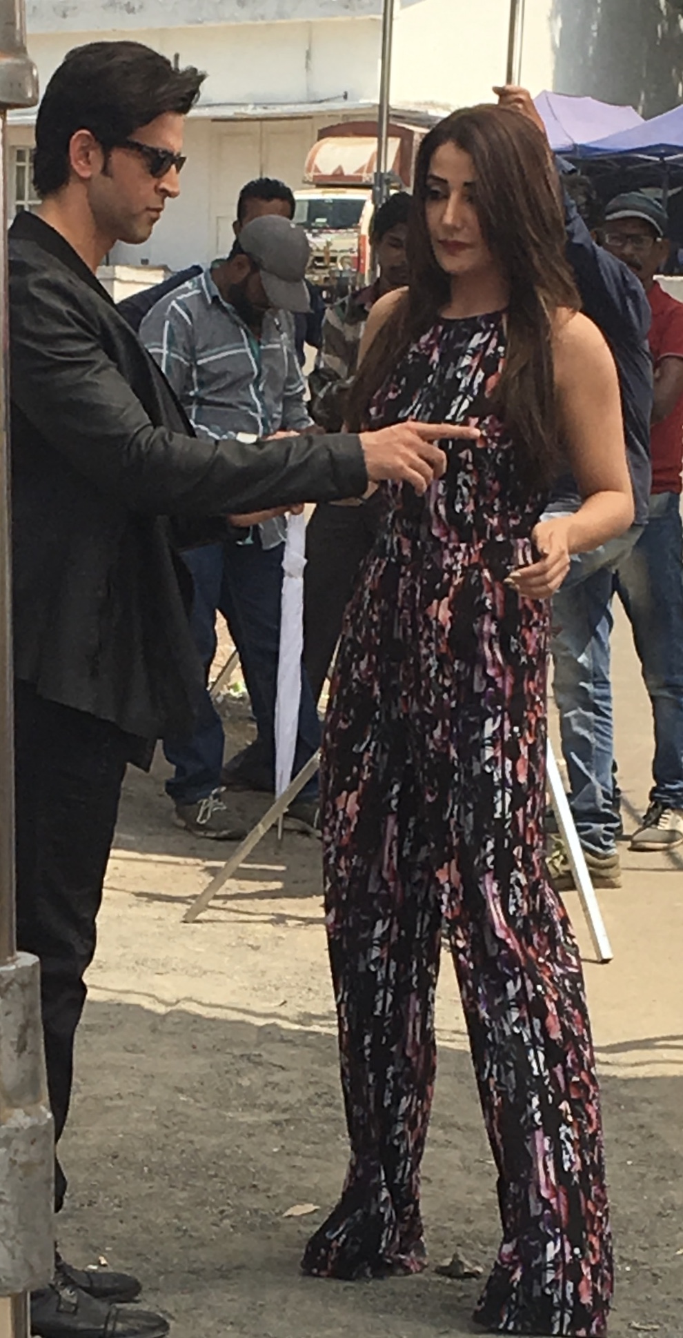 Sonia Mann and Hrithik Roshan during a shoot