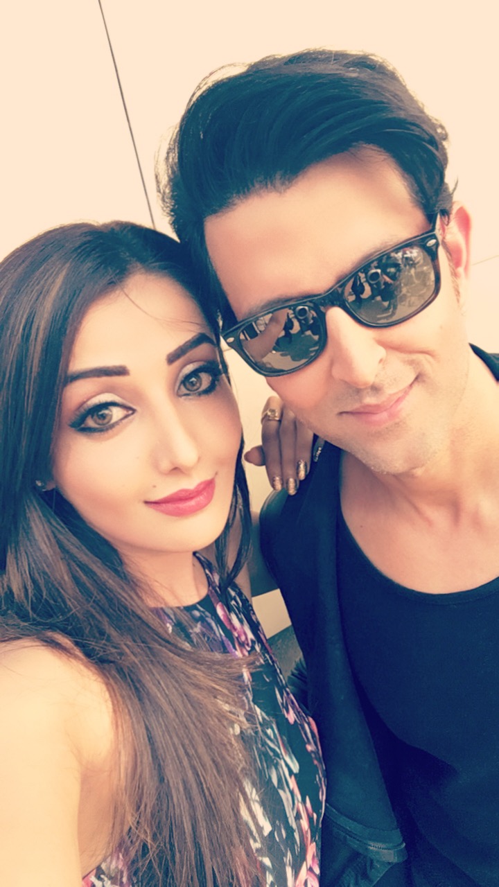 Sonia Mann and Hrithik Roshan during a shoot