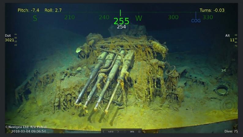 Wreckage from the USS Lexington, a US aircraft carrier which sank during World War II, that has been found in the Coral Sea, a search team led by Microsoft co-founder Paul G. Allen announced March 5, 2018. USS Lexington, a US aircraft carrier