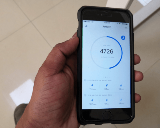 Lenovo HW02 Plus PAI activity score on Apple iPhone 6 Lenovo HW02 Plus, review, fitness tracker,