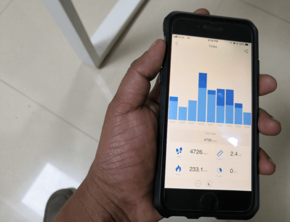 Lenovo HW02 Plus PAI activity score as seen on Apple iPhone 6 Lenovo HW02 Plus, review, fitness tracker,