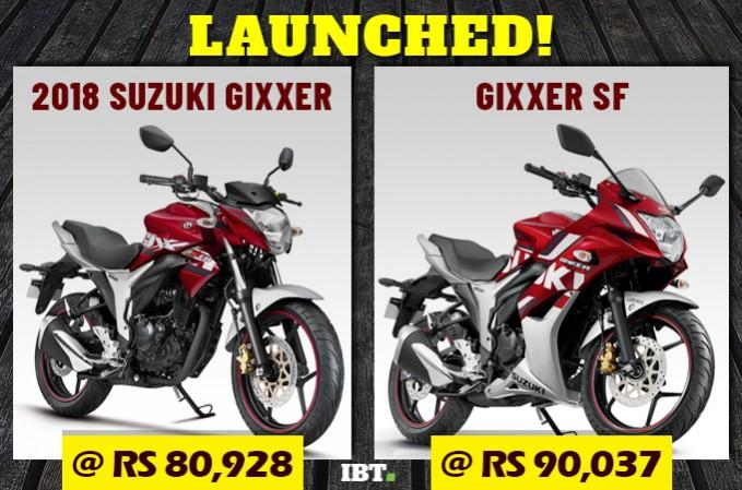 2018 Gixxer series launched in India. 2018 Gixxer series