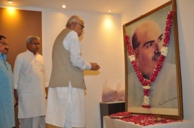 In photo: Senior BJP leader L K Advani and others paying floral tributes to Shyama Prasad Mukherjee on his 112th birth anniversary at the party headquarters in New Delhi in 2013. LK Advani and Shyama Prasad Mukherjee