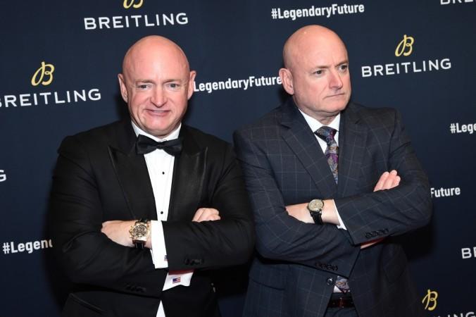 Astronauts Mark Kelly with Scott Kelly on the red carpet at the '#LEGENDARYFUTURE' Roadshow 2018 New York on February 22, 2018 Astronauts Mark Kelly with Scott Kelly