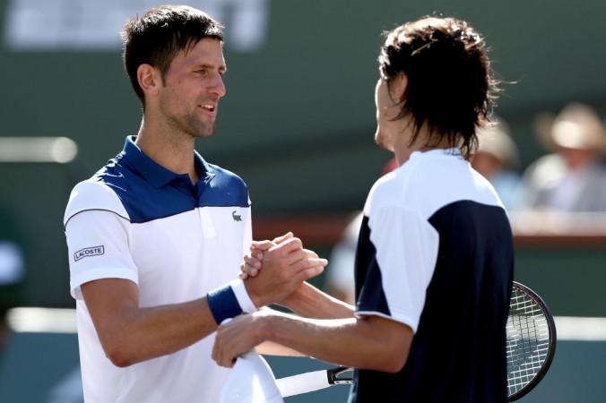 Novak Djokovic (L) was dumped out of Indian Wells Masters 2018 in the second round. Novak Djokovic
