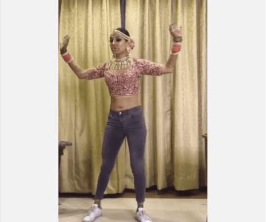 Rashika dancing on her wedding day. Rashika dancing on her wedding day.