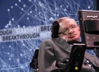 Stephen Hawking at One World Observatory on April 12, 2016 in New York City.