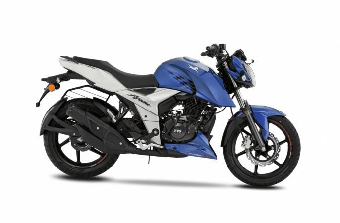 TVS Apache RTR 160 4V will be offered in three color options- Red, Black, Blue TVS Apache RTR 160 4V