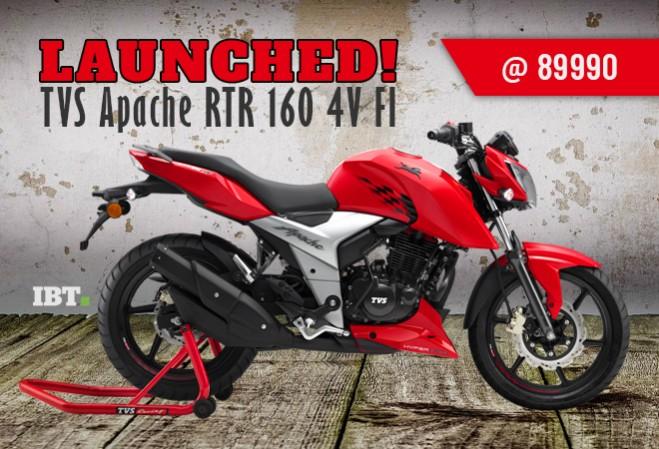 TVS Apache RTR 160 4V is available in both Carburetor and EFI variants. TVS Apache RTR 160, TVS Apache