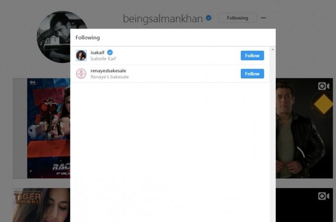 Salman Khan doesn't follow Katrina Kaif on Instagram but follows her sister Isabelle Kaif Salman Khan doesn't follow Katrina Kaif on Instagram but follows her sister Isabelle Kaif