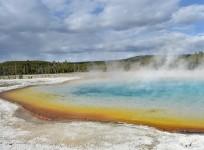 A view of a hot spring at the Upper Geyser Basin at Yellowstone National Park.