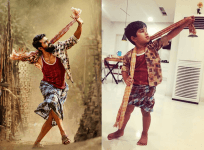 Allu Arjun's son Ayaan in Ram Charan's Rangasthalam getup
