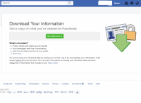 Facebook data, download, user privacy, setting