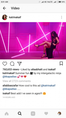 Alia Bhatt likes Katrina Kaif's video on Instagram Alia Bhatt