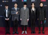 South Korean boy band Winner pose on the red carpet as they attend the 2014 Mnet Asian Music Awards (MAMA) in Hong Kong December 3, 2014.