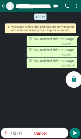 WhatsApp voice recording lock (Screenshot) WhatsApp voice recording lock