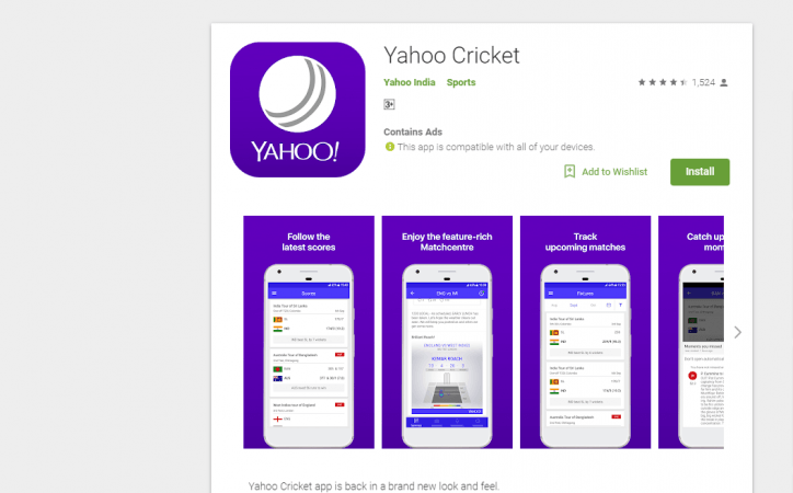 Yahoo Cricket offer simple user-friendly interface Yahoo Cricket, IPL 2018, BCCI