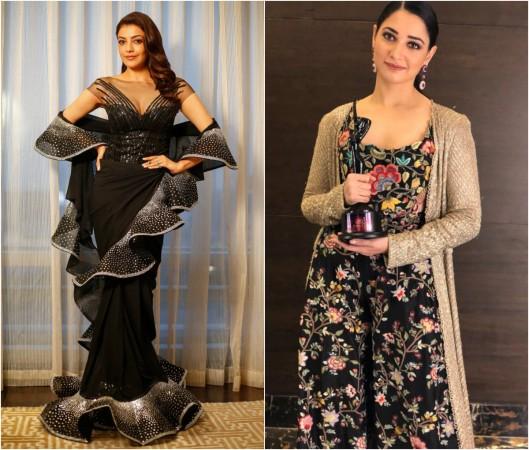 Kajal Aggarwal and Tamannaah Bhatia at Zee Telugu Apsara Awards 2018 Kajal Aggarwal and Tamannaah Bhatia at Zee Telugu Apsara Awards 2018