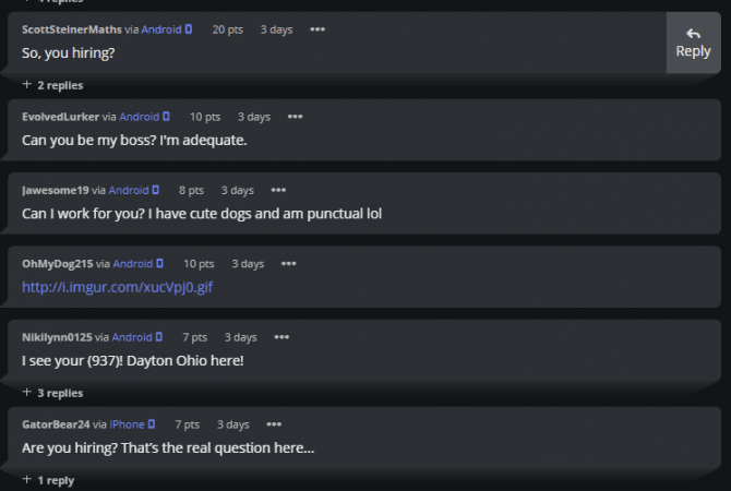Imgur users were awed by Jenn's boss' response. reaction