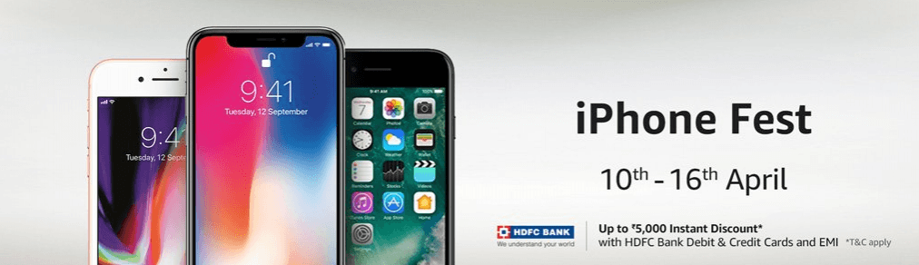 Amazon India iPhone Fest banner (screenshot) Amazon India iPhone Fest