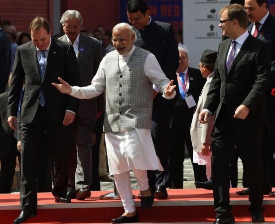 Indian PM Modi and the Swedish PM Lofven during the latter's visit to India. Modi