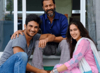 Ronnie Screwvala with Sushant Singh Rajput and Sara Ali Khan