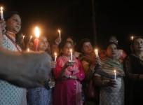 A candlelight vigil in protest in New Delhi of Kathua and Unnao rape