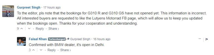 BMW G 310 R, BMW India