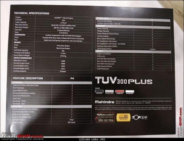 Mahindra TUV300 Plus brochure Mahindra TUV300 Plus