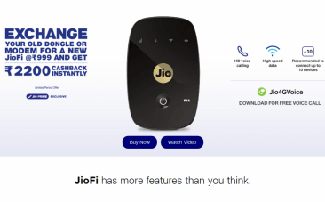 JioFi M2S Exchange cashback offer