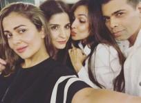Amrita Arora, Maheep Kapoor, Malaika Arora Khan, Karan Johar