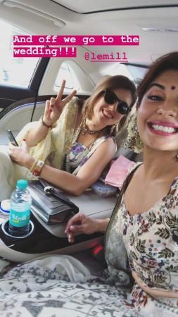Jacqueline Fernandez with a friend Jacqueline Fernandez