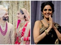 Sonam Kapoor and Anand Ahuja (left), Sridevi (right)