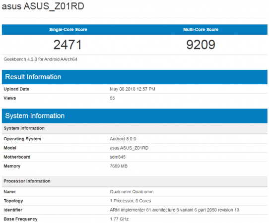 Asus smartphone shows up on Geekbench Asus smartphone shows up on Geekbench