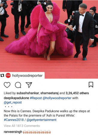 Deepika Padukone sweet Instagram message to Ranveer Singh - ITP Live