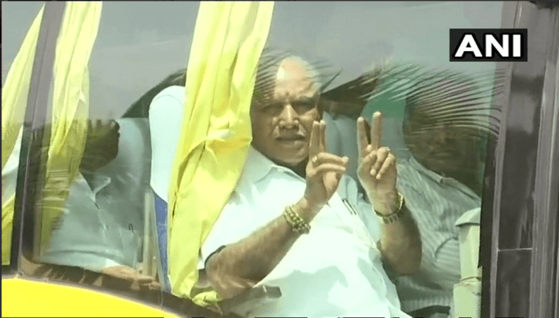 BSY arrives at Vidhana Soudha BSY arrives at Vidhana Soudha
