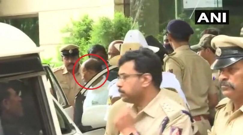 Congress MLA Pratap Gowda Patil is seen leaving from Goldfinch Hotel. Congress MLA Pratap Gowda Patil leaves from Goldfinch Hotel