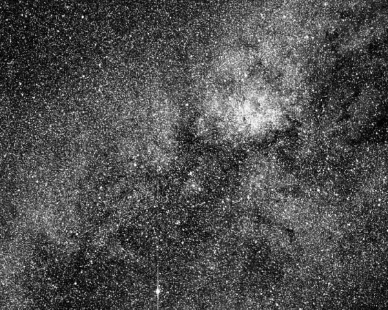 This test image from one of the four cameras aboard the Transiting Exoplanet Survey Satellite (TESS) captures a swath of the southern sky along the plane of our galaxy. TESS is expected to cover more than 400 times the amount of sky shown in this image when using all four of its cameras during science operations TESS's first image