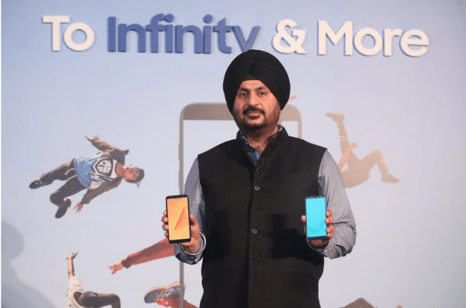 Mohandeep Singh, Senior Vice President, Mobile Business, Samsung India launching Galaxy J&A series Smartphones Samsung, Galaxy A6, Galaxy J8, Galaxy A6 Plus, Galaxy J6