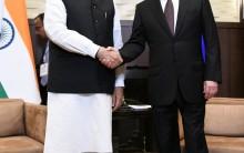 Prime Minister Narendra Modi meets Russian President Vladimir Putin in Sochi, Russia on May 21, 2018