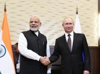 Prime Minister Narendra Modi meets Russian President Vladimir Putin in Sochi, Russia on May 21, 2018