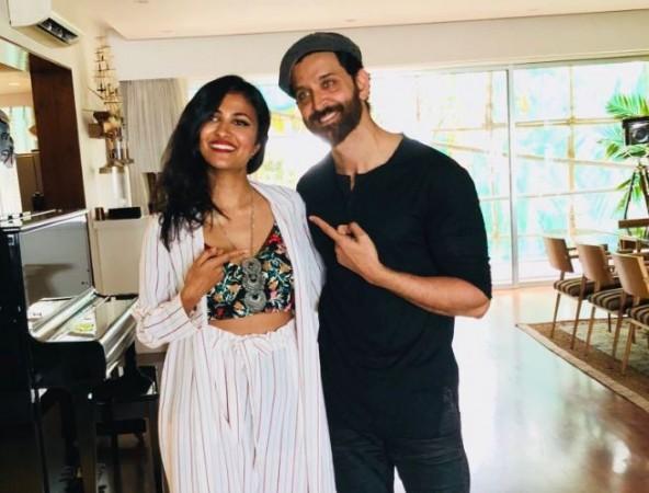 Hrithik Roshan posing with YouTube sensation Vidya Vox Hrithik Roshan and Vidya Vox