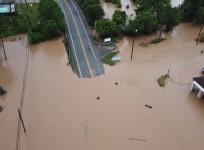 Roads and Buildings Submerged as Flash Flooding Hits West Virginia