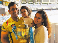 MS Dhoni with Ziva