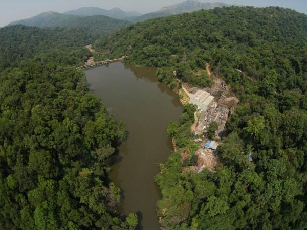 Power house of one SHP in close proximity to the reservoir of another SHP. Small Hydropower Projects in the Western Ghats