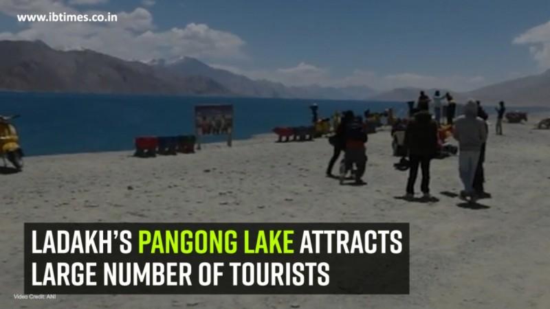Ladakh’s Pangong Lake attracts large number of tourists